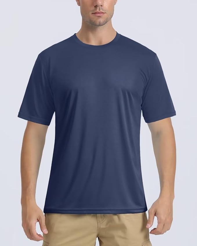 Boladeci Men's Swim Shirt Short Sleeve UPF 50+ Sun Protection SPF UV Moisture Wicking Lightweight Quick Dry Rash Guard