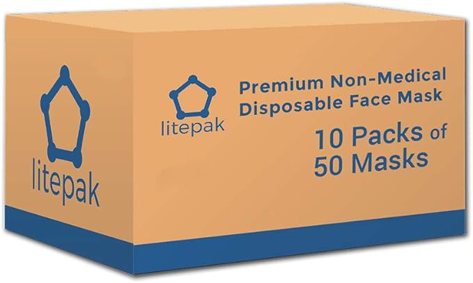 Litepak 500pcs Premium Disposable Face Mask SOFT 3ply Nose Wire