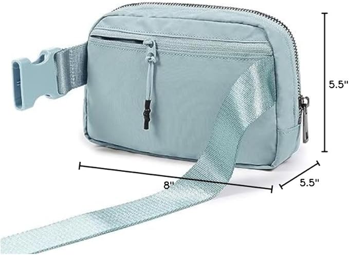 ODODOS Unisex Mini Belt Bag with Adjustable Strap Small Fanny Pack for Workout Running Traveling Hiking, Stone Blue