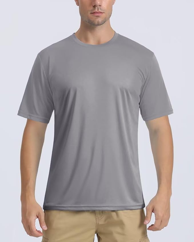 Boladeci Men's Swim Shirt Short Sleeve UPF 50+ Sun Protection SPF UV Moisture Wicking Lightweight Quick Dry Rash Guard