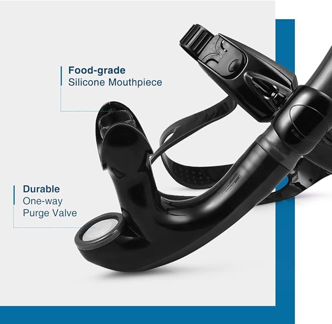 ZIONOR Snorkel Lap Swimming Swimmer Training Diving Snorkeling Comfortable Mouthpiece One-Way Purge Valve for Pool Open Water
