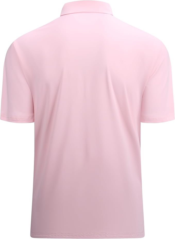 Alex Vando Mens Golf Shirt Moisture Wicking Quick-Dry Solid Short Sleeve Polo Shirts for Men