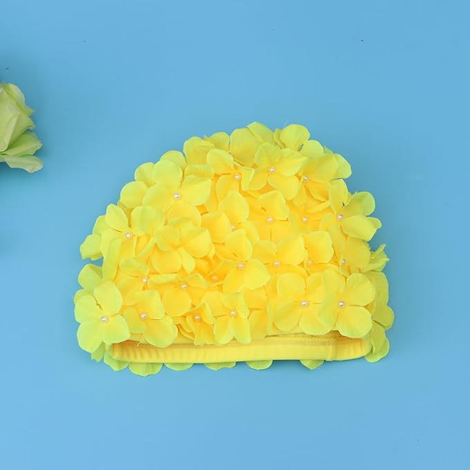 WINOMO Fashionable Swim Cap Floral Petal Stylish Swimming Hat Bathing Caps Size L for Women