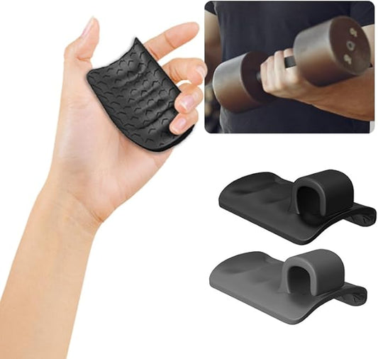 Non-Slip Grip Pads for Weightlifting – Ergonomic Palm Protectors with Finger Loops for Pull-Ups & Gym Workouts – Hand Guards for Men and Women (Grey)