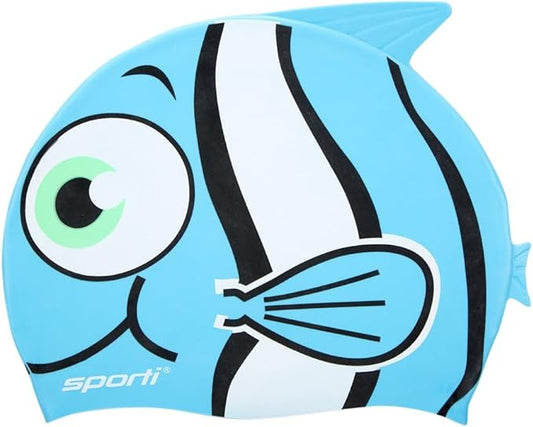 Sporti Silicone Swim Cap for Kids, Unisex Youth Swimming Cap, Protection Bathing Caps for Your Children, Aged 2-10