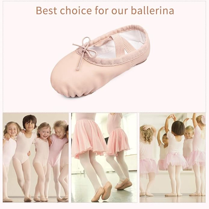 Stelle Ballet Shoes for Girls Toddler Ballet Slippers Soft Leather Boys Dance Shoes for Toddler/Little Kid/Big Kid