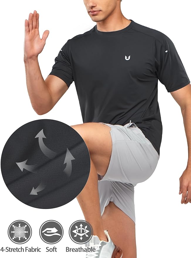 NORTHYARD Men's Athletic Running T-Shirts Quick Dry Workout Shirts Short-Sleeve Sports Gym Tee Tops Performance Activewear