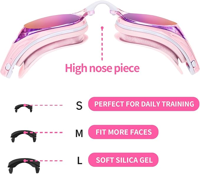 Nearsighted Swim Goggles, Shortsighted Optical Swimming Goggles No Leaking Anti Fog UV Protection for Adult Men Women