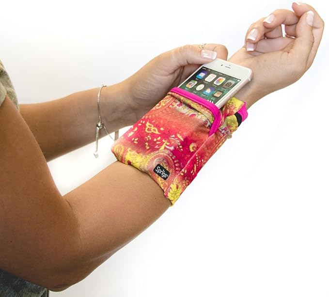 Sprigs Banjees 2 Pocket Wrist Wallet/Wrist Band/Wrist Pocket for Travel, Walking, & Running. Wallet Pouch That Holds Cash, Card, ID's, and More
