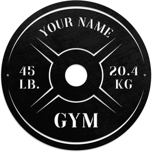 Personalized Home Gym LED Tin Metal Sign Multiple Sizes, Weight Lifting Exercise Workout Room Training Fitness Center Motivational Inspirational Quotes Decor Wall Art Hanging Accessories (06 w/o LED)