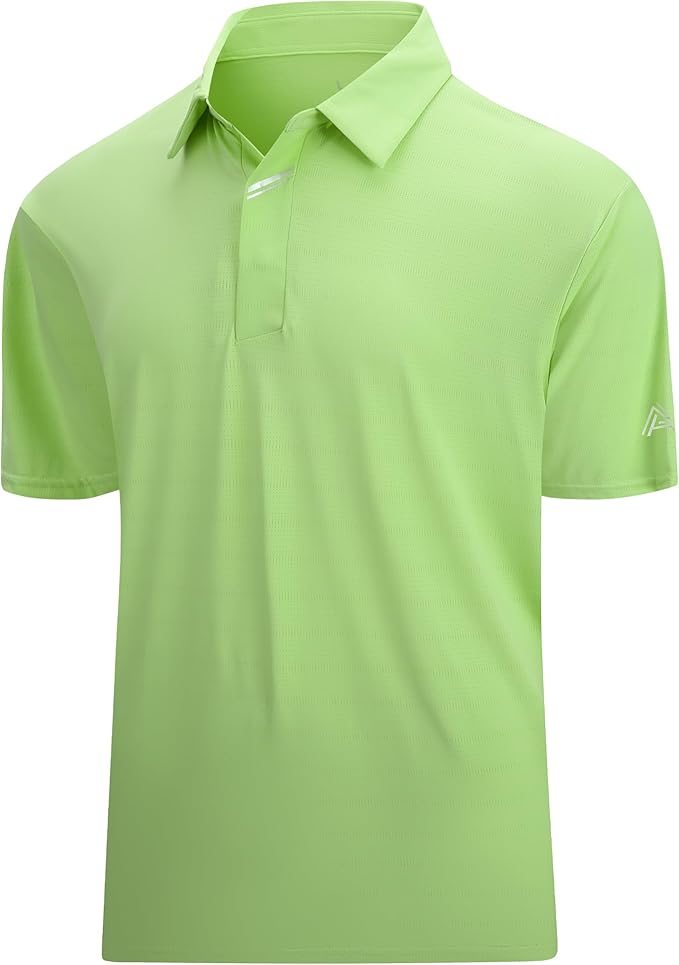 Esabel.C Jacquard Golf Shirts for Men Moisture Wicking Short Sleeve Performance Dry Fit Active Mens Polo Shirts