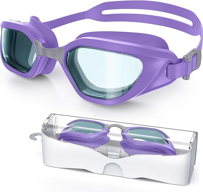 Swim Goggles, Unisex Adult Swimming Goggles Anti Fog Anti UV No Leakage Wide View for Men Women Youth