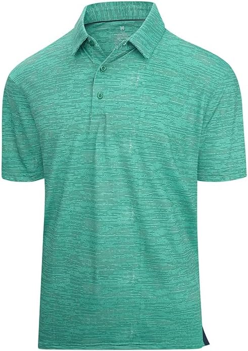 Esabel.C Jacquard Golf Shirts for Men Moisture Wicking Short Sleeve Performance Dry Fit Active Mens Polo Shirts