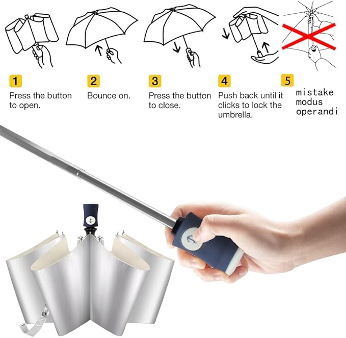 FDJASGY Silver Coating Layer Fabric Blocking UV 99.9% Sun Umbrella Compact Folding Travel Umbrella Automatic Folding Windproof Umbrellas For Men and Women (Beige)
