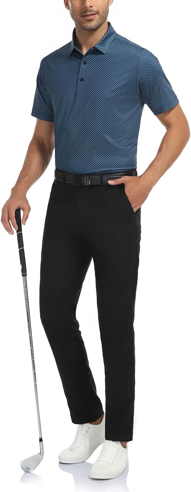 DEOLAX Mens Polo Shirts Fashion Print Mens Golf Shirt Dry Fit Mens Golf Polo Short Sleeve Quick Dry Funny Golf Shirt for Men