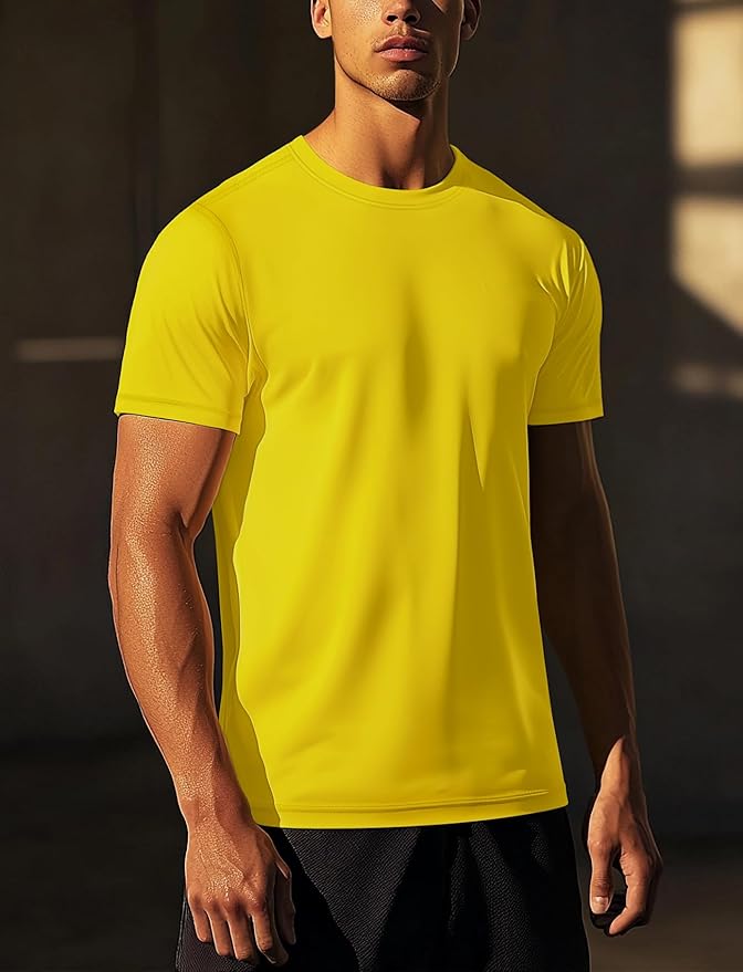 Zengjo Athletic Shirts for Men Short Sleeve Quick Dry Workout Running Gym Sport Exercise Tee Moisture Wicking