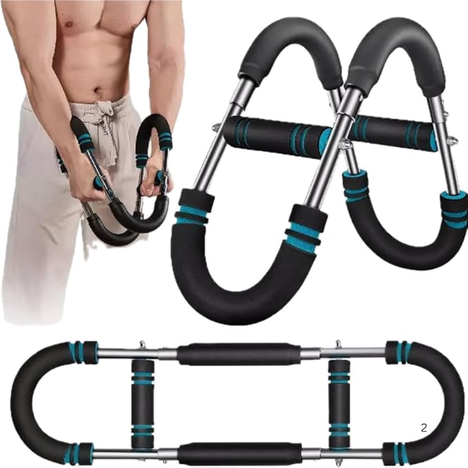 Twister Arm Trainer – Adjustable Resistance Chest Expander & Forearm Strengthener – Steel Core Upper Body Workout Bar for Arms, Wrists, Shoulders & Home Gym Fitness