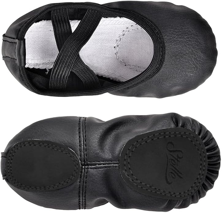Stelle Ballet Shoes for Girls Toddler Ballet Slippers Soft Leather Boys Dance Shoes for Toddler/Little Kid/Big Kid