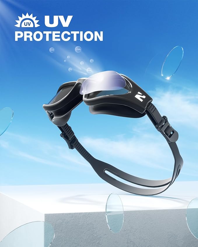 ZIONOR G1 Lite Swim Goggles with Swim Cap Comfortable Anti-fog Swimming Goggles Cap Set for Adult Men Women