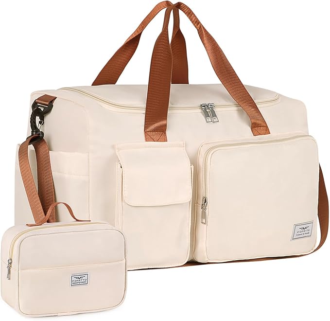 FIORETTO Women's Gym Duffle Bag with Shoes Compartment, 37L Capacity, Ideal for Travel, Gym, Sports, Duffel, Weekender