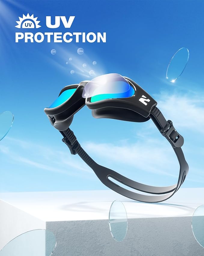 ZIONOR G1 Lite Swim Goggles with Swim Cap Comfortable Anti-fog Swimming Goggles Cap Set for Adult Men Women