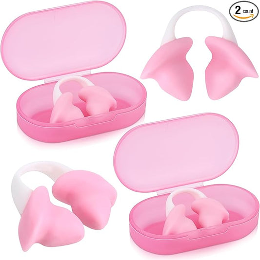Soulchen 2 Pcs Swimming Nose Plugs Silicone Waterproof Painless Swim Nose Clip with Storage Box for Adults Kids Men Women Beginners