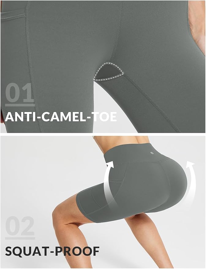 baleaf Women's 8"/ 5"/ 3" Biker Shorts High Waist Yoga Workout Gym Running Volleyball Spandex Shorts with Pockets