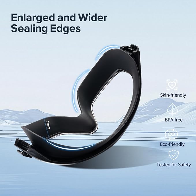 Adult Swimming Goggles,Leak-Proof,Anti-Fog Pool Glasses,Wide View Swim Goggles with Ear Plugs and Nose Clip