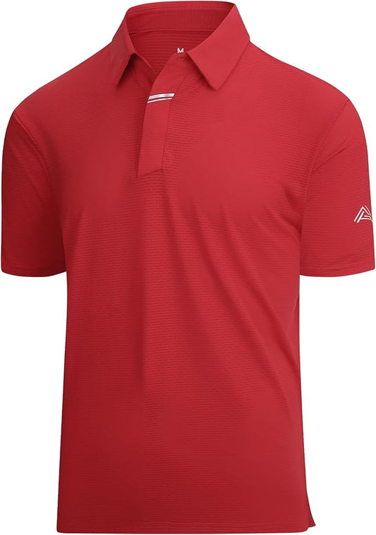 Esabel.C Jacquard Golf Shirts for Men Moisture Wicking Short Sleeve Performance Dry Fit Active Mens Polo Shirts