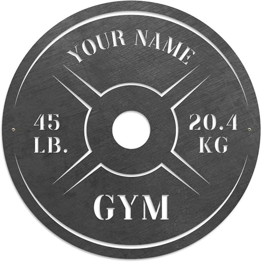 Personalized Home Gym LED Tin Metal Sign Multiple Sizes, Weight Lifting Exercise Workout Room Training Fitness Center Motivational Inspirational Quotes Decor Wall Art Hanging Accessories (11 w/o LED)