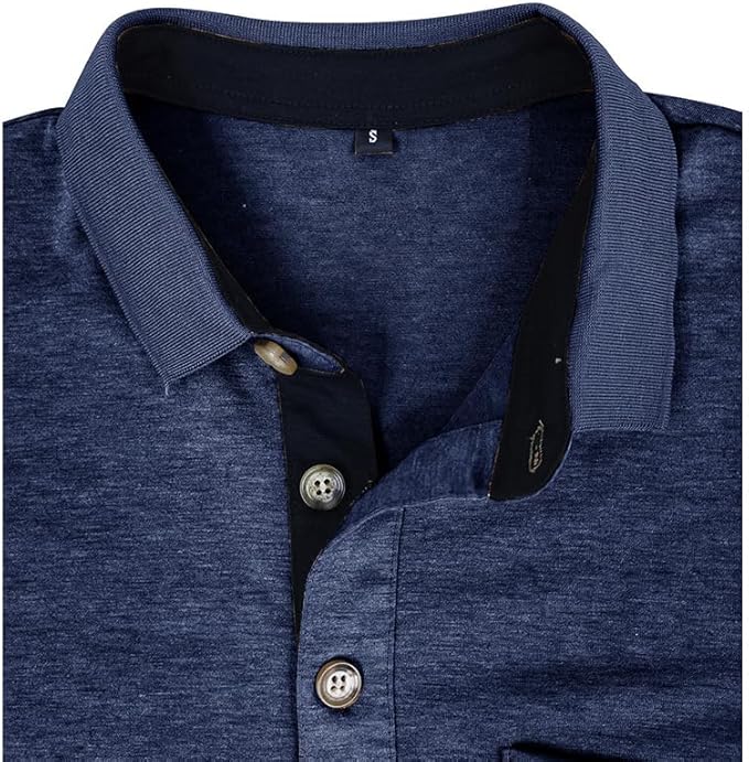 Men's Casual Polo Shirts Classic Button Basic Short Sleeve Shirt Solid Color Cotton Tees Golf Stylish Tops