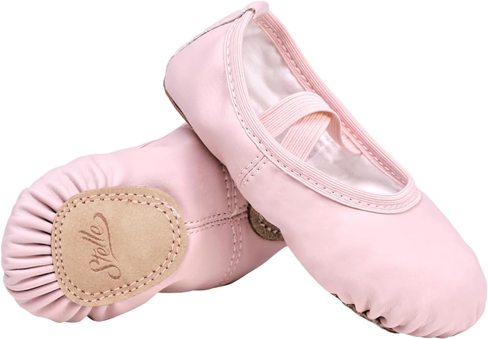 Stelle Ballet Shoes for Girls Toddler Ballet Slippers Soft Leather Boys Dance Shoes for Toddler/Little Kid/Big Kid