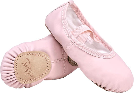 Stelle Ballet Shoes for Girls Toddler Ballet Slippers Soft Leather Boys Dance Shoes for Toddler/Little Kid/Big Kid