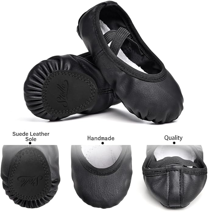 Stelle Ballet Shoes for Girls Toddler Ballet Slippers Soft Leather Boys Dance Shoes for Toddler/Little Kid/Big Kid