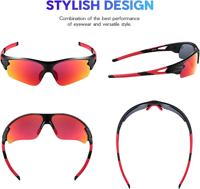 BEACOOL Polarized Sports Sunglasses for Men Women Youth Baseball Fishing Cycling Running Golf Motorcycle Tac Glasses UV400