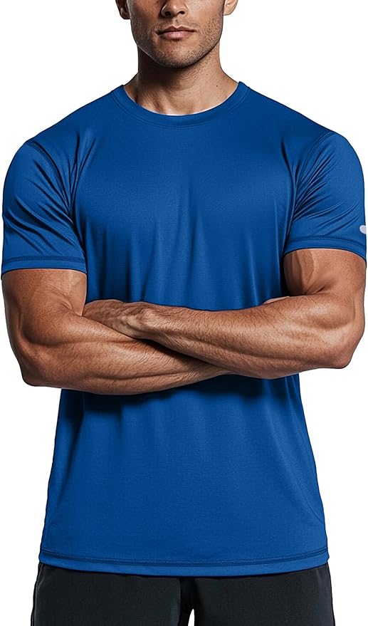 Zengjo Athletic Shirts for Men Short Sleeve Quick Dry Workout Running Gym Sport Exercise Tee Moisture Wicking