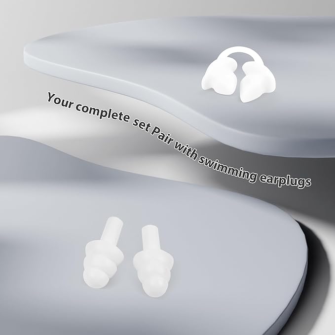 Nose Plugs for Swimming for Kids(Age 4-7),Painless Nose Clip for Swimming, Ensure Comfort and Safety in The Water (White, Small)