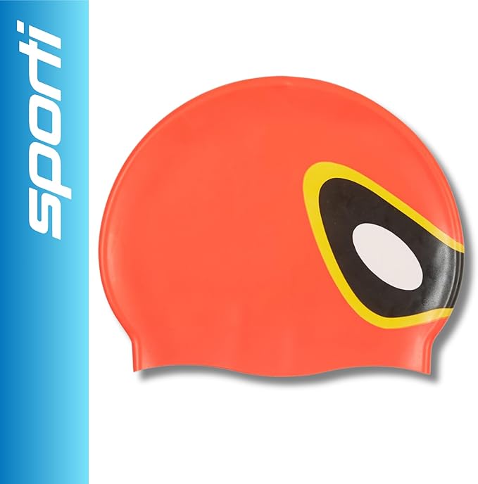 Sporti Silicone Swim Cap for Kids, Unisex Youth Swimming Cap, Protection Bathing Caps for Your Children, Aged 2-10