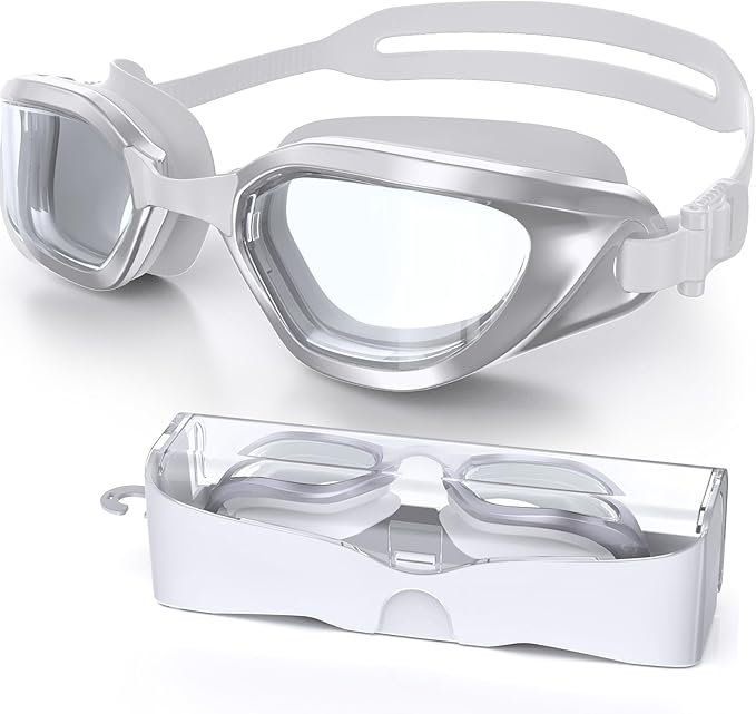 Swim Goggles, Unisex Adult Swimming Goggles Anti Fog Anti UV No Leakage Wide View for Men Women Youth