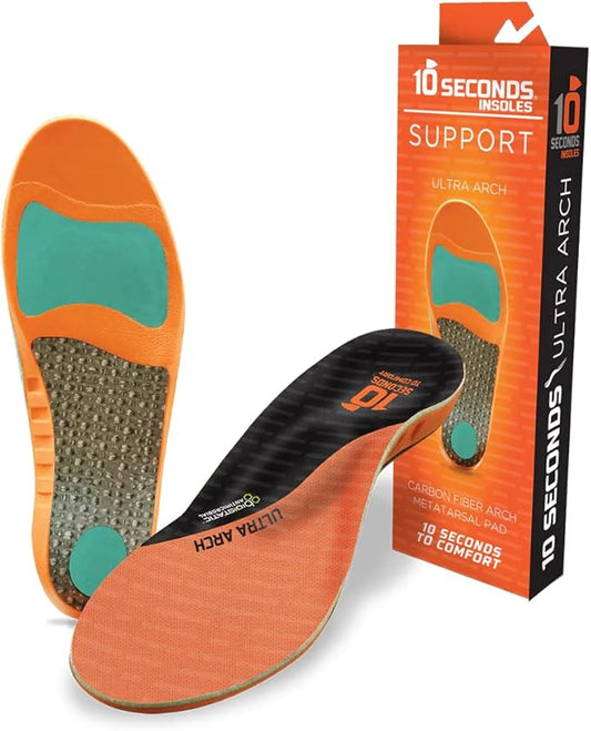 3810 Ultra Arch Support – Foam Cushion Insoles for Men & Women w/Metatarsal Pad, Plantar Fasciitis Relief, Morton's Neuroma Metatarsalgia Orthotics, Heavy Impact Shoe Insert (1 Pack, (M 4, W 6))