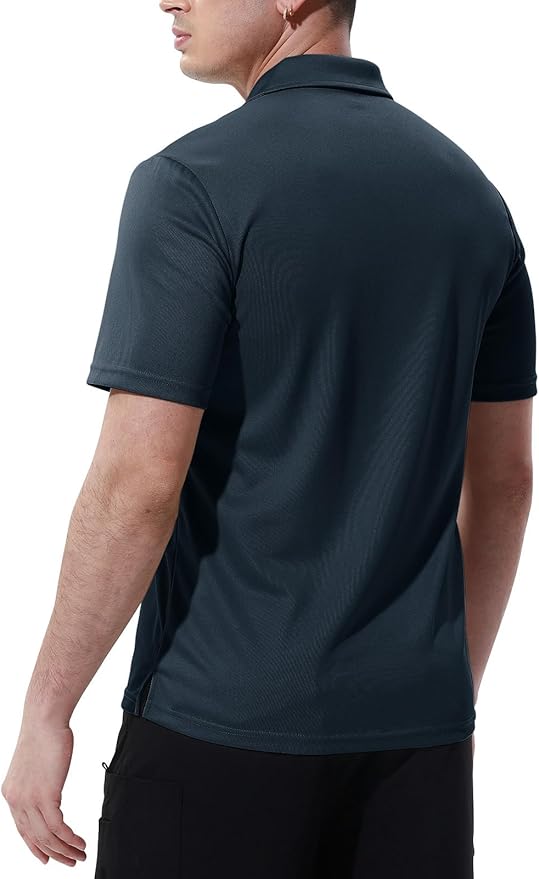 TBMPOY Men's Polo Shirts with Pocket Short Sleeve Quick Dry Casual Sports Outdoor Golf Shirt