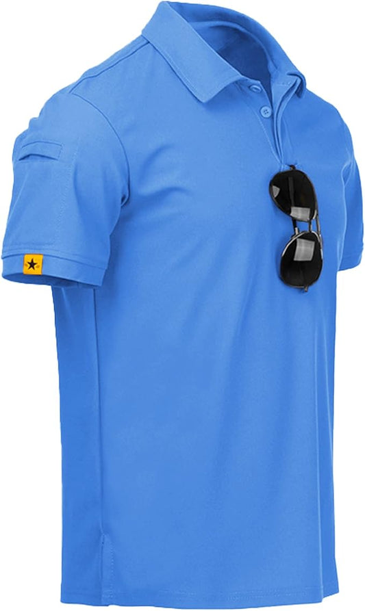 SCODI Mens Polo Shirts Performance Short Sleeve Tactical Shirts Athletic Golf Shirt for Men Daily Casual Collared T-Shirt