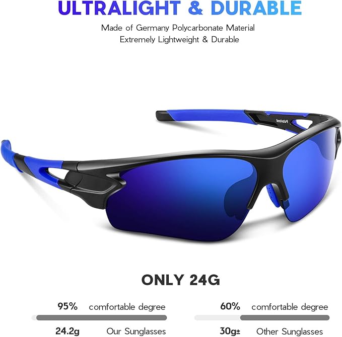 BEACOOL Polarized Sports Sunglasses for Men Women Youth Baseball Fishing Cycling Running Golf Motorcycle Tac Glasses UV400