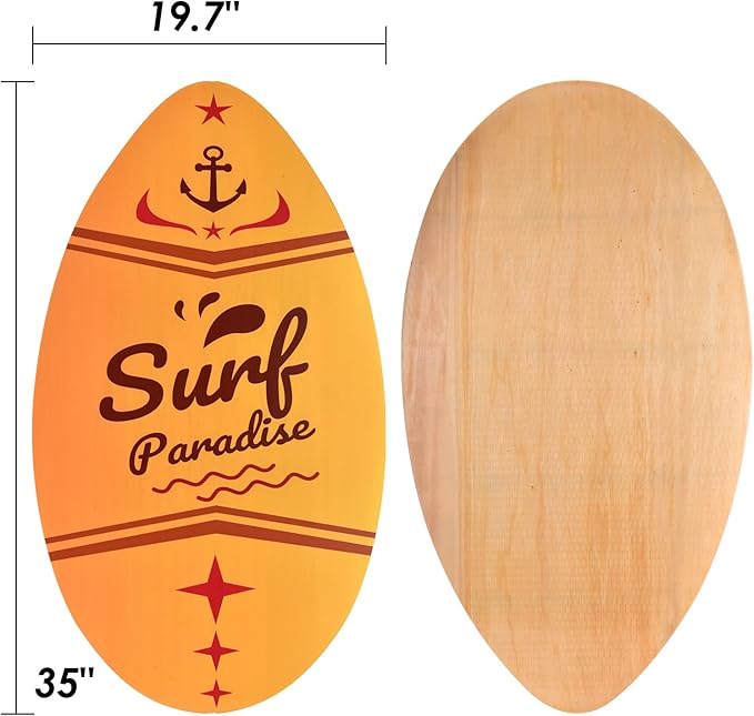 seething 35 Inch Skimboard with High Gloss Coat Wood Skim Board for Beginners,Kids, Teenagers, Adults and All Skimming