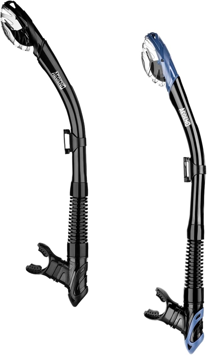 Aegend Dry Snorkel, Dive Mask Easy-Breath Free Diving Snorkel for Snorkeling Scuba Diving Freediving Swimming, with Top Dry Valve and Food-Grade Silicone Mouthpiece