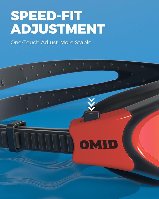 OMID Swim Goggles, P2 Polarized Swimming Goggles for Men Anti-fog Goggles Swimming for Adult Women