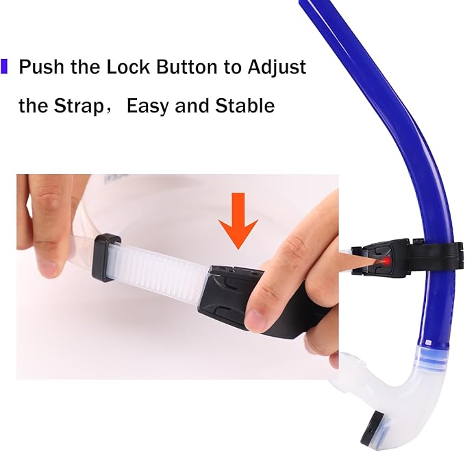 Swim Snorkel for Lap Swimming，No Loud gurgling Noise No Hurt Forehead No Slip Swimming Snorkeling Training for Adult/Kid/Youth,Swimmer Snorkle Center Mount Snorkel One-Way Purge Valve