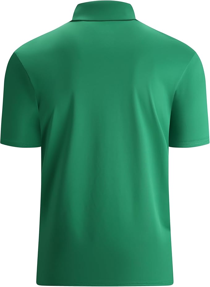 Alex Vando Mens Golf Shirt Moisture Wicking Quick-Dry Solid Short Sleeve Polo Shirts for Men