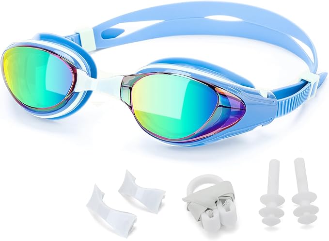 Nearsighted Swim Goggles, Shortsighted Optical Swimming Goggles No Leaking Anti Fog UV Protection for Adult Men Women