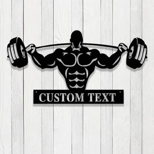 Powerlifting Personalized Lights Metal Wall Decor, Powerlifting Custom Monogram Wall Decor, Gym Metal Signs, gifts for men, husband, dad, papa, grandpa, father day sign